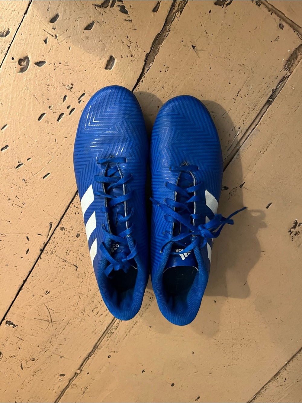 adidas kids Royal Blue Soccer Cleats with White Stripes